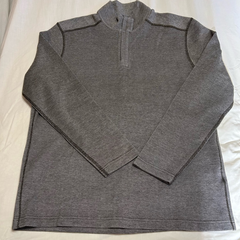 Men's Classic Zip-Up Gray Pullover Size L